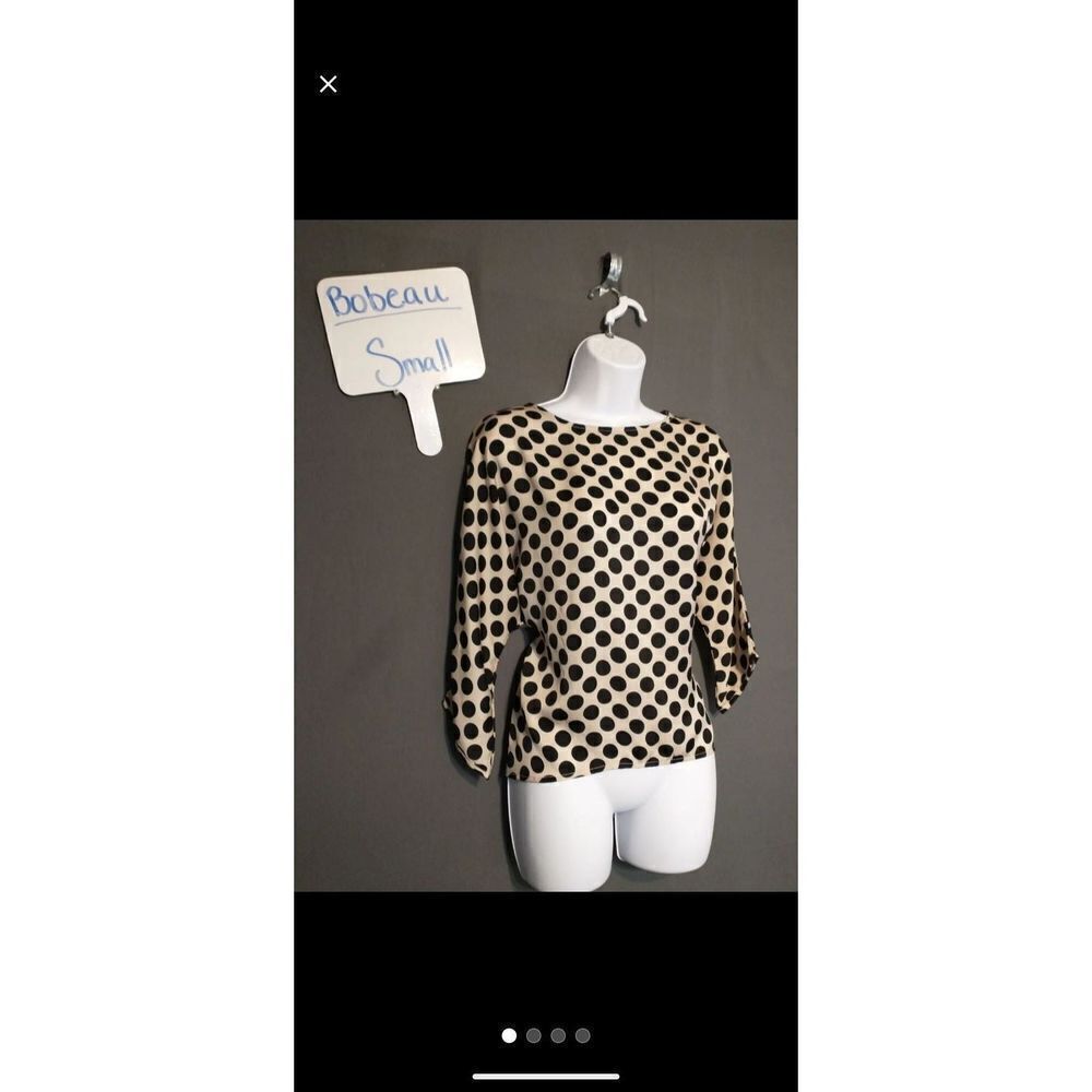 Bobeau silky polka dot loose fit top small